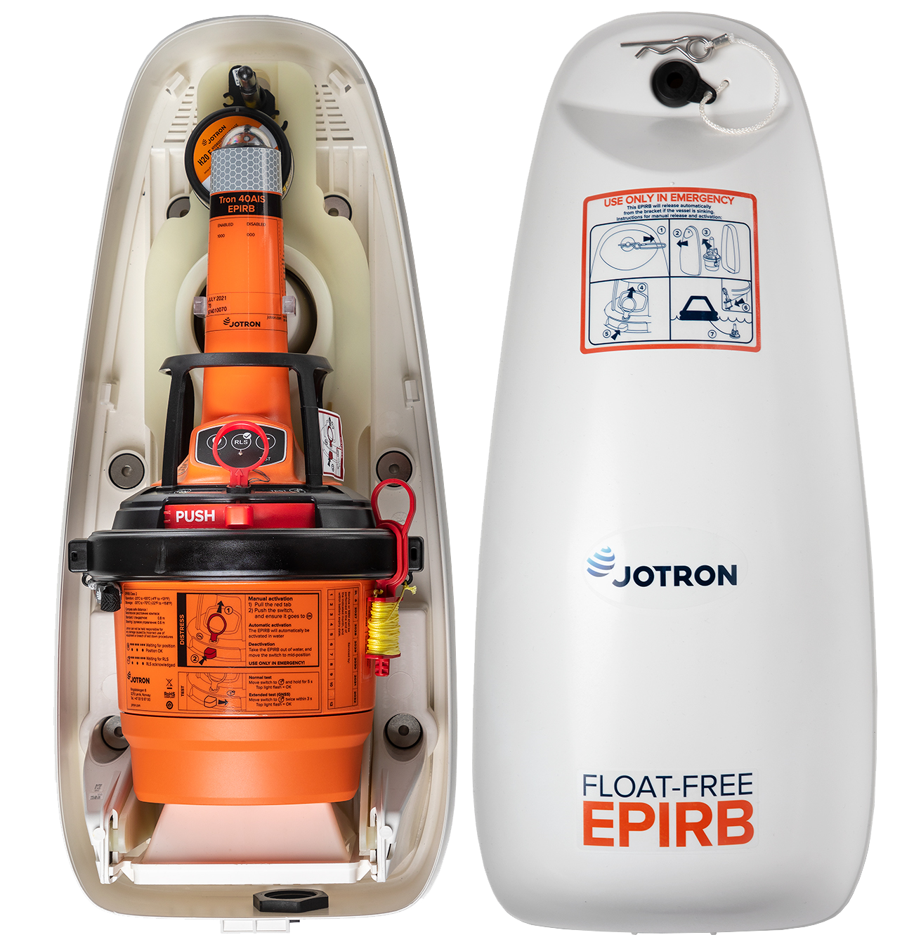 Tron 40AIS with float-free bracket